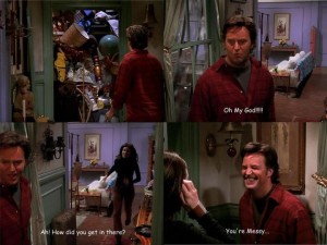 Monica's messy closet from Friends